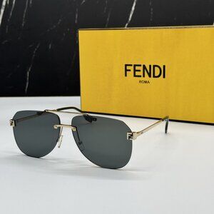 NEW FENDI GOLD GREEN UNISEX SUNGLASSES FENDI FE40115U 32N